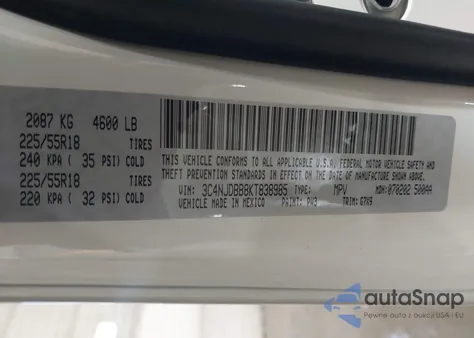 2019 Jeep Compass Altitude 4X4 from USA, damaged, VIN 3C4NJDBB8KT838985